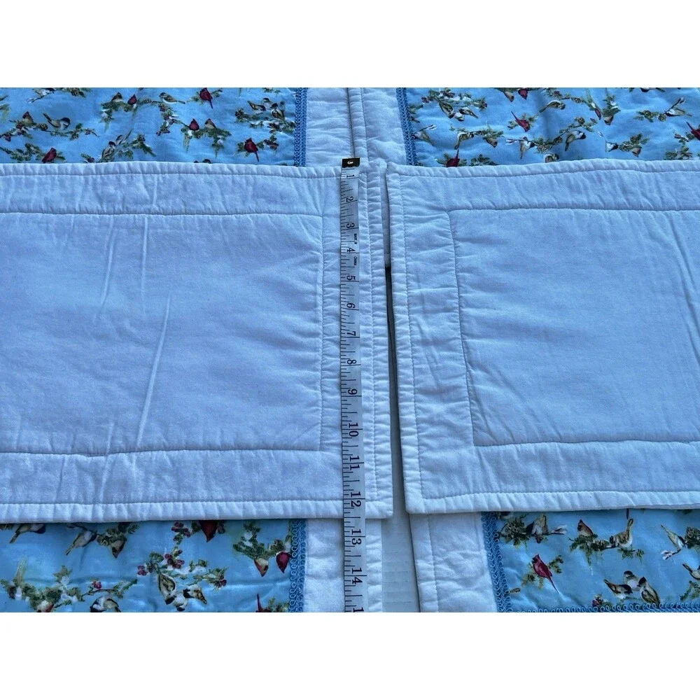 Vinatge Handmade Quilted Bird Placemats Set of 6 Cardinals Cottage Farmhouse